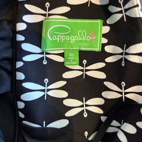 Pappagallo Black & White Geometric Dragonfly Sheath Midi Dress - Picture 2 of 4